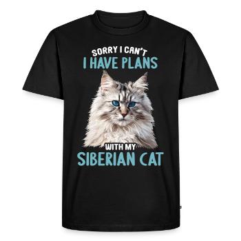 Chat Sibérien Sibirische Katze - T-shirt Premium bio Homme - noir - Devant - Nico (187cm)