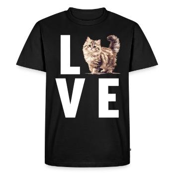 Chat Sibérien Sibirische Katze - T-shirt Premium bio Homme - noir - Devant - Nico (187cm)