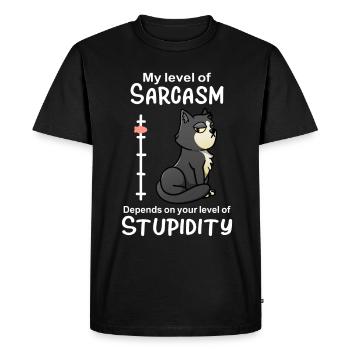 Chat Drôle Sarcasme Amant De Chat Humour - T-shirt Premium bio Homme - noir - Devant - Nico (187cm)
