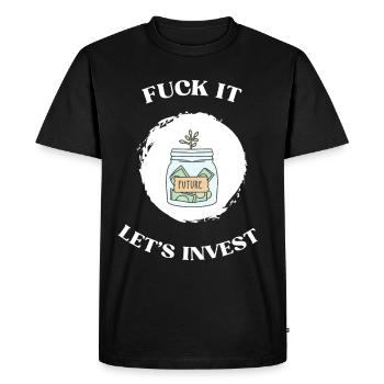 ça permet d’investir - T-shirt Premium bio Homme - noir - Devant - Nico (187cm)