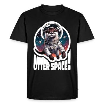 Otter Space Astronaut Space Otter Sea Otter - Men's Premium Organic T-Shirt - black - Front - Nico (187cm)