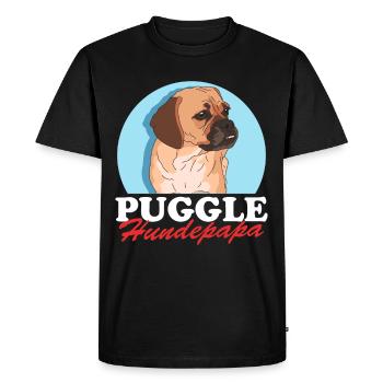 Puggle chien papa Puggle chien propriétaire cadeau - T-shirt Premium bio Homme - noir - Devant - Nico (187cm)