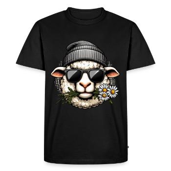Sheep Funny Sunglasses Beanie Daisy - Men's Premium Organic T-Shirt - black - Front - Nico (187cm)