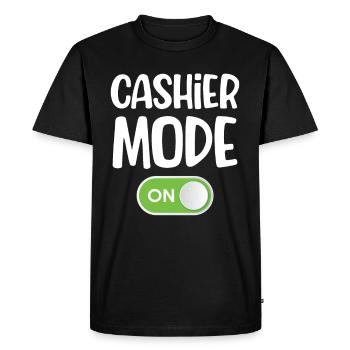 Mode caissier pour comptable, commis, - T-shirt Premium bio Homme - noir - Devant - Nico (187cm)