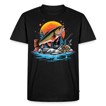 Poisson bar - T-shirt Premium bio Homme - noir - Devant - Nico (187cm)