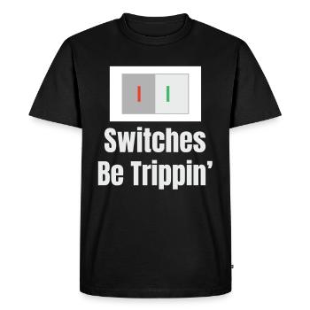 Les interrupteurs font trébucher l’humour d’un ingénieur électricien - T-shirt Premium bio Homme - noir - Devant - Nico (187cm)