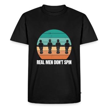 Football - real men don't spin - Men's Premium Organic T-Shirt - black - Front - Nico (187cm)