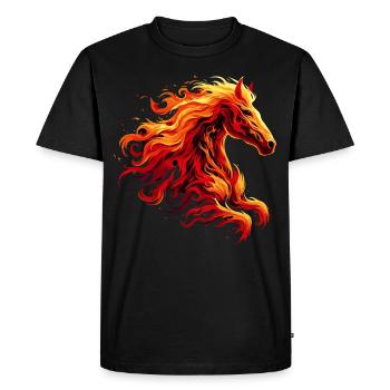 Cheval de feu à cheval animal - T-shirt Premium bio Homme - noir - Devant - Nico (187cm)