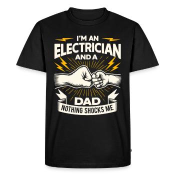 Electrician Electronics Technician Electrician - Men's Premium Organic T-Shirt - black - Front - Nico (187cm)