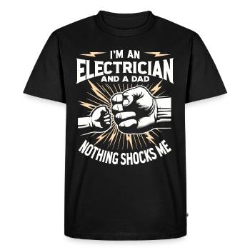 Electrician Electronics Technician Electrician - Men's Premium Organic T-Shirt - black - Front - Nico (187cm)