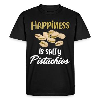 Le bonheur, c’est mon amant de pistaches salées avec - T-shirt Premium bio Homme - noir - Devant - Nico (187cm)