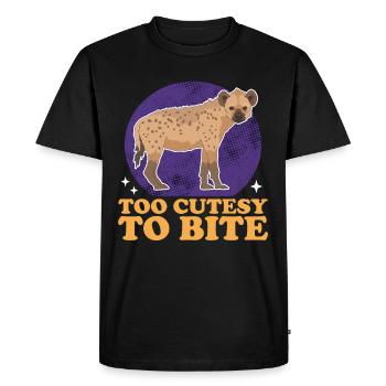 Hyena, spotted hyena, hyena gift - Men's Premium Organic T-Shirt - black - Front - Nico (187cm)