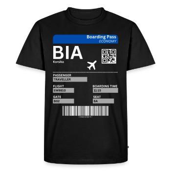 Corsica France Vacation Flight Ticket Idea - Men's Premium Organic T-Shirt - black - Front - Nico (187cm)