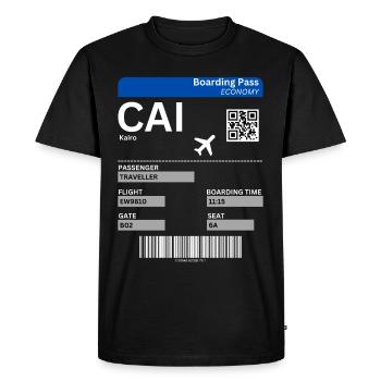 Cairo Egypt Flight Ticket Cairo Holiday Idea - Men's Premium Organic T-Shirt - black - Front - Nico (187cm)