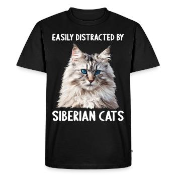 Chat Sibérien Sibirische Katze - T-shirt Premium bio Homme - noir - Devant - Nico (187cm)