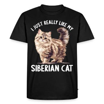 Chat Sibérien Sibirische Katze - T-shirt Premium bio Homme - noir - Devant - Nico (187cm)