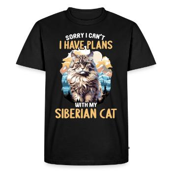 Chat Sibérien Sibirische Katze - T-shirt Premium bio Homme - noir - Devant - Nico (187cm)