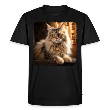 Chat Sibérien Sibirische Katze - T-shirt Premium bio Homme - noir - Devant - Nico (187cm)