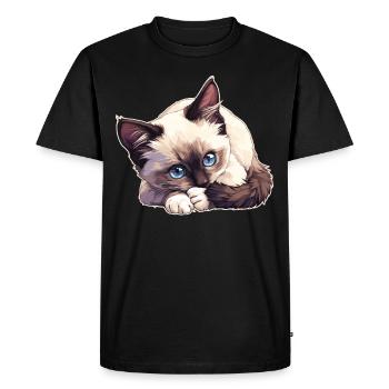 Chaton raquette Chat raquette - T-shirt Premium bio Homme - noir - Devant - Nico (187cm)
