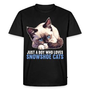 Chaton raquette Chat raquette - T-shirt Premium bio Homme - noir - Devant - Nico (187cm)
