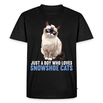 Chaton raquette Chat raquette - T-shirt Premium bio Homme - noir - Devant - Nico (187cm)
