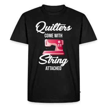 Les courtepointes sont attachées avec des ficelles - T-shirt Premium bio Homme - noir - Devant - Nico (187cm)