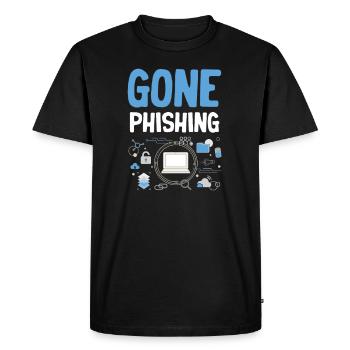 Gone Phishing Drôle - T-shirt Premium bio Homme - noir - Devant - Nico (187cm)