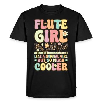 Flûte Fille Comme Une Fille Normale Groovy Flûte - T-shirt Premium bio Homme - noir - Devant - Nico (187cm)
