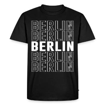 Berlin Font Germany - Men's Premium Organic T-Shirt - black - Front - Nico (187cm)