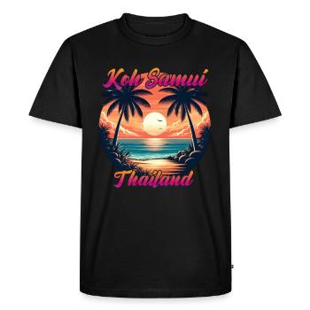 Coucher de soleil sur Koh Samui - T-shirt Premium bio Homme - noir - Devant - Nico (187cm)