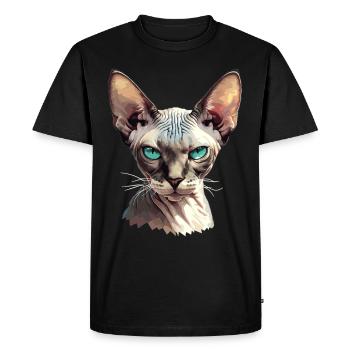 Chaton Sphynx Chat Sphynx - T-shirt Premium bio Homme - noir - Devant - Nico (187cm)