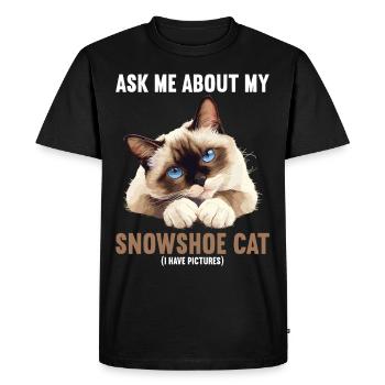Chaton raquette Chat raquette - T-shirt Premium bio Homme - noir - Devant - Nico (187cm)