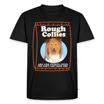 Collie chien à poil long Collie Collies cadeau - T-shirt Premium bio Homme - noir - Devant - Nico (187cm)