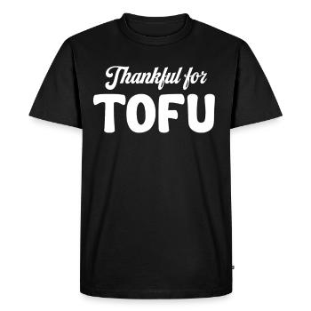 Thankful for Tofu Tempeh Asian Veggie Broccoli - Men's Premium Organic T-Shirt - black - Front - Nico (187cm)