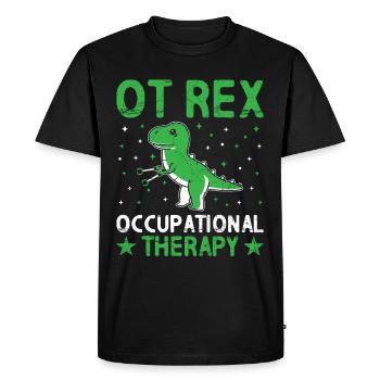 Ot Rex Occupational Therapy Dinosaur Paleontology - Men's Premium Organic T-Shirt - black - Front - Nico (187cm)
