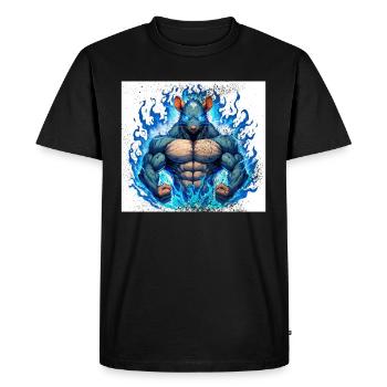 Rat musclé - T-shirt Premium bio Homme - noir - Devant - Nico (187cm)