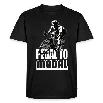Pédalez Pour Médaille Vélo De Route Vélo De Route Vélos De Route Vélo De Route - T-shirt Premium bio Homme - noir - Devant - Nico (187cm)