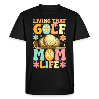 Golf Mom Life Groovy Golfer Golfer Gol - T-shirt Premium bio Homme - noir - Devant - Nico (187cm)