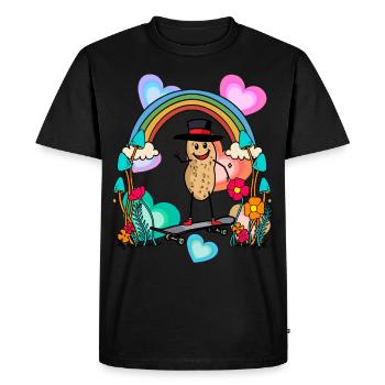 Peanut Peanuts Rainbow Hearts Birthday - Men's Premium Organic T-Shirt - black - Front - Nico (187cm)