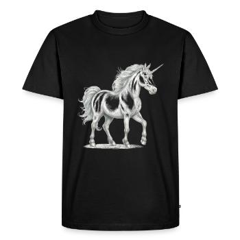 Unicorns, Unicorn, Mythical Animals, Fairy Tale Character - Men's Premium Organic T-Shirt - black - Front - Nico (187cm)