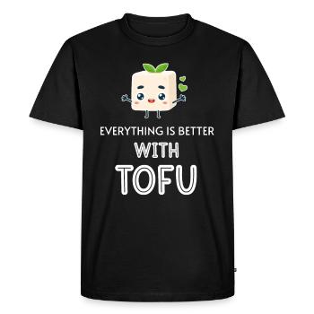 With Tofu Tempeh Asian Veggie Broccoli Is Everything - Men's Premium Organic T-Shirt - black - Front - Nico (187cm)