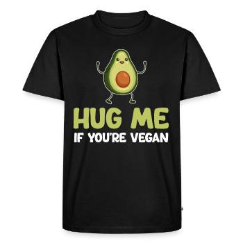 Hug me if you're vegan, - Men's Premium Organic T-Shirt - black - Front - Nico (187cm)