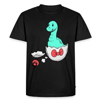 Dino Baby Naissance Coquille d’oeuf de grossesse - T-shirt Premium bio Homme - noir - Devant - Nico (187cm)