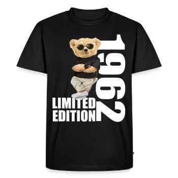 Édition limitée 1962 ours ours anniversaire 1962 - T-shirt Premium bio Homme - noir - Devant - Nico (187cm)