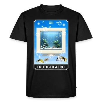 Frutiger Aero Aesthetic Tech Computer Aquarium - Men's Premium Organic T-Shirt - black - Front - Nico (187cm)