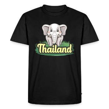 Fier éléphant de Thaïlande - T-shirt Premium bio Homme - noir - Devant - Nico (187cm)