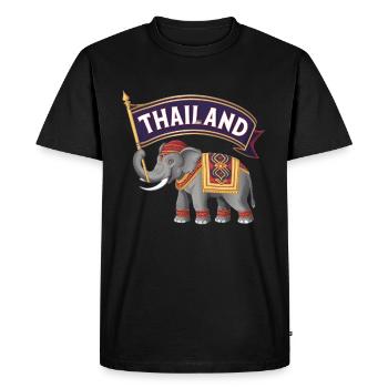 Fier éléphant de Thaïlande - T-shirt Premium bio Homme - noir - Devant - Nico (187cm)