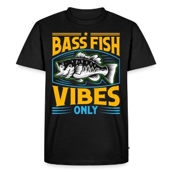 Bash Fish Vibes uniquement - T-shirt Premium bio Homme - noir - Devant - Nico (187cm)