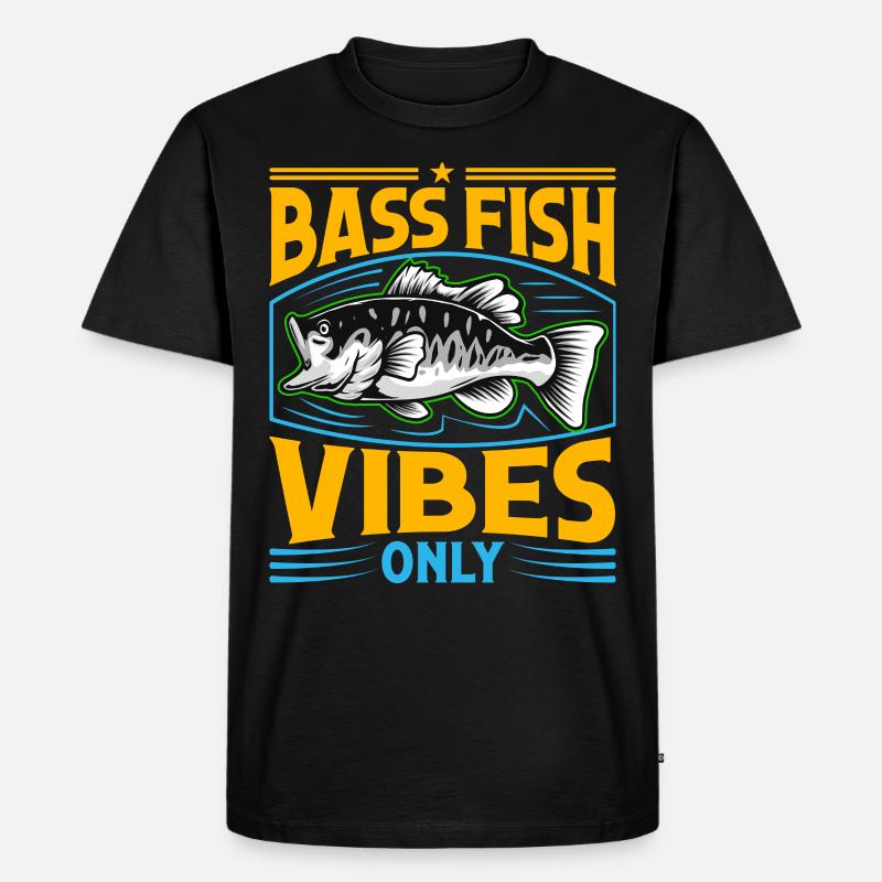 Nur Bash-Fisch-Vibes - Männer Premium Bio T-Shirt - Schwarz