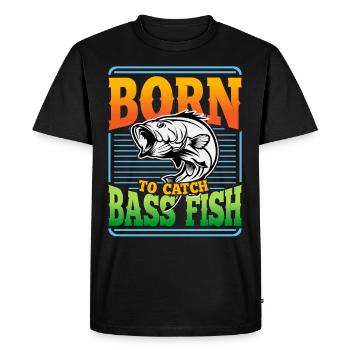 Born to catch Bass Fish - Men's Premium Organic T-Shirt - black - Front - Nico (187cm)